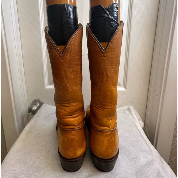 Vintage 1977 Stewart Boot Co. Handmade SOFT Leather Cowboy Boots Men's size 9 D - Picture 4 of 13